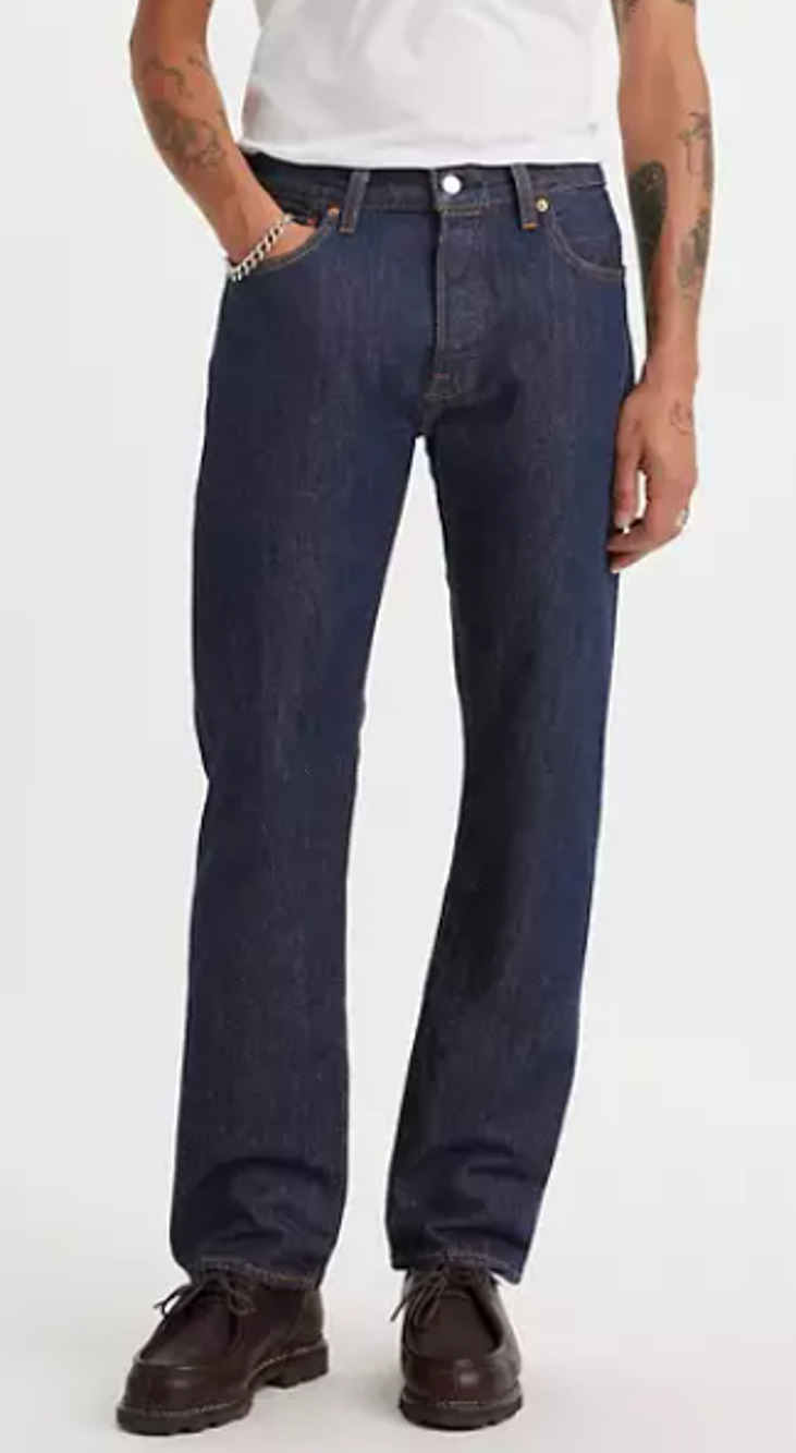 Levi's Men's 501 38x30 Original Straight Fit Jeans - Dark Wash